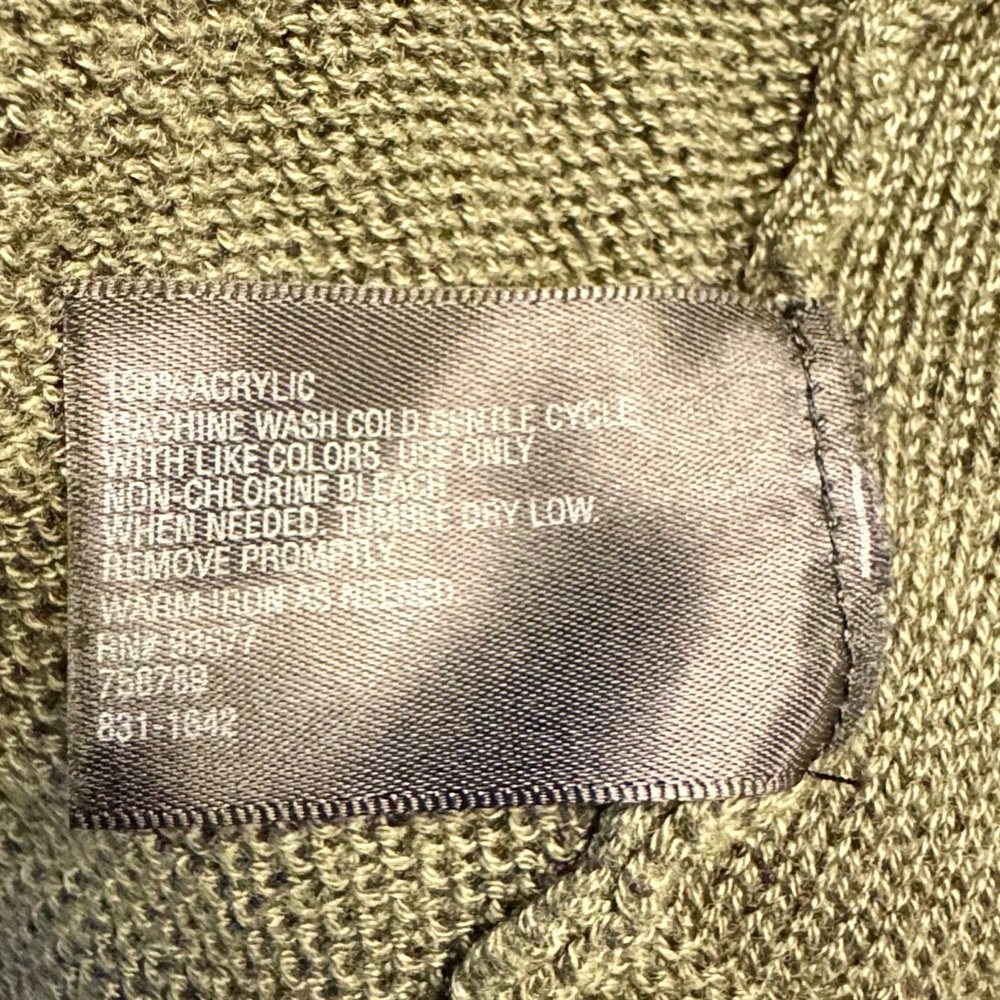 Worthington XL Lightweight Dark Olive Green Open Front Knit Cardigan Sweater - Picture 9 of 10